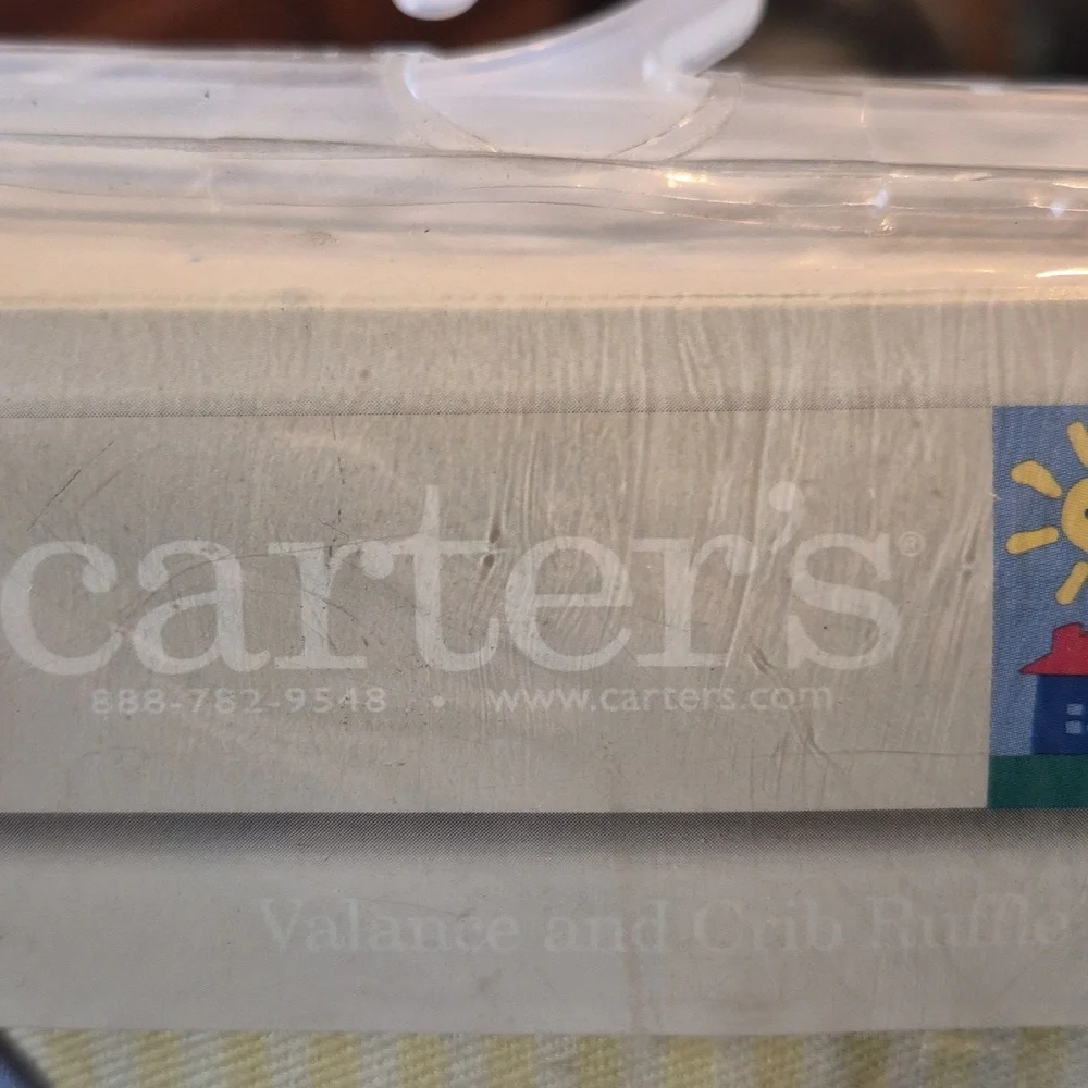 Carter's Yellow and Blue Striped Valance And Crib Ruffle  Baby Crib